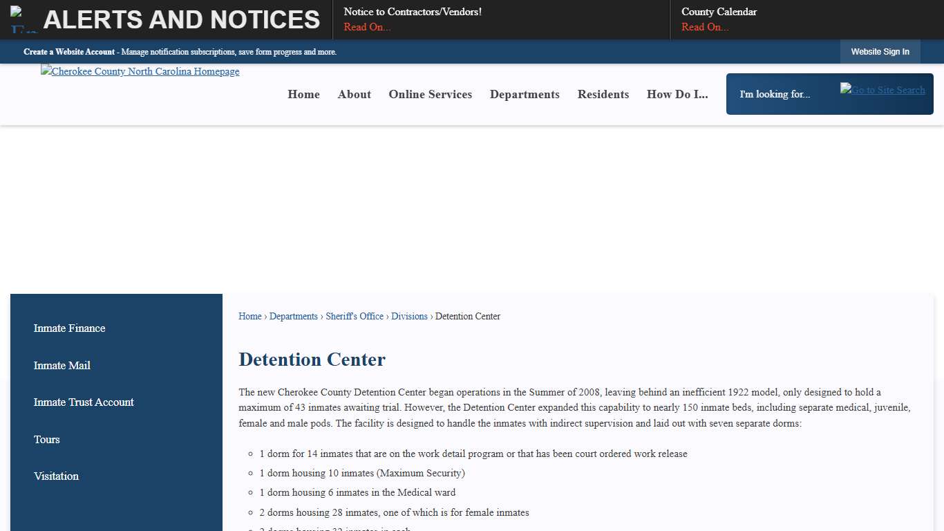 Detention Center | Cherokee County, NC